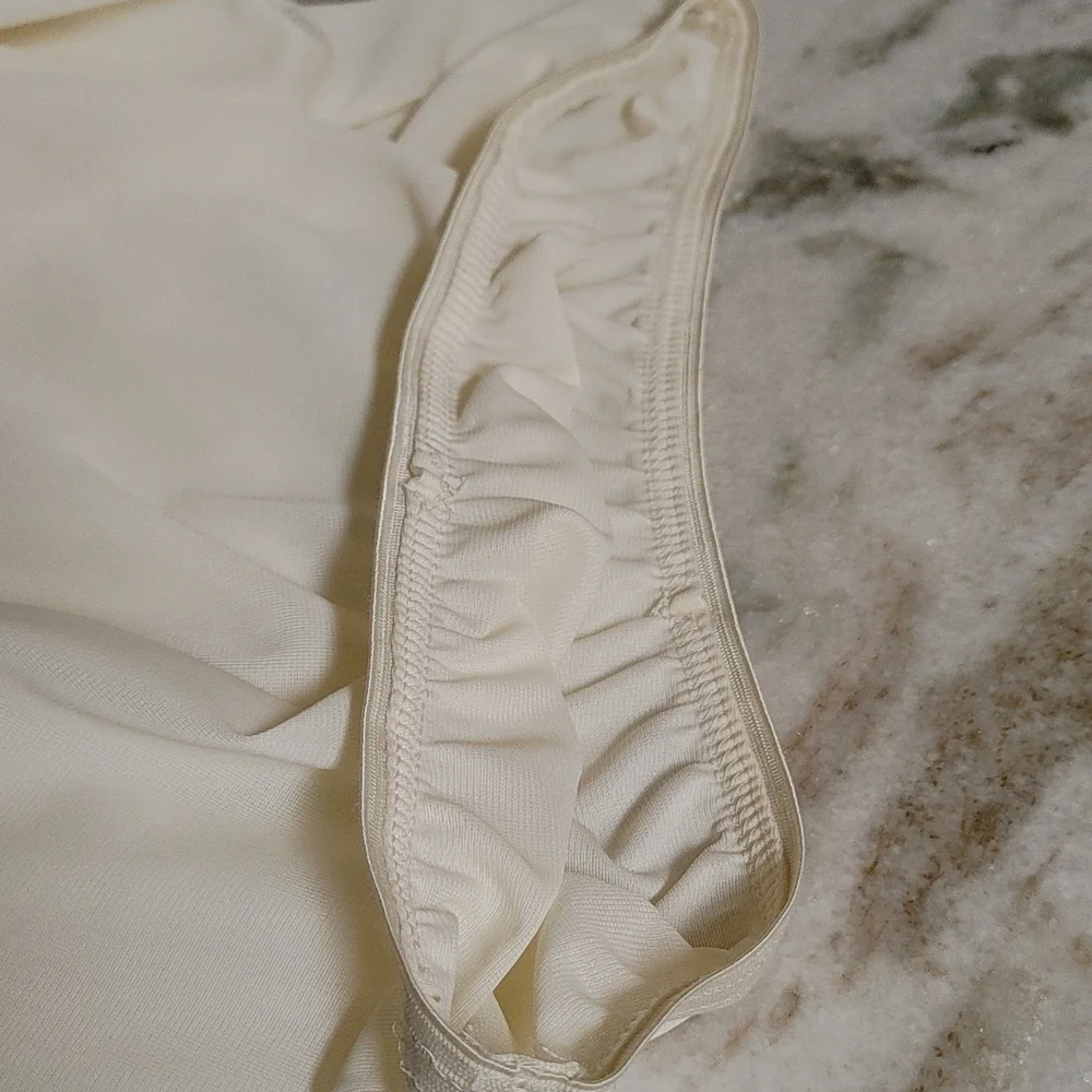 Vintage Long Straight Half Slip with Slit - Picture 6 of 7